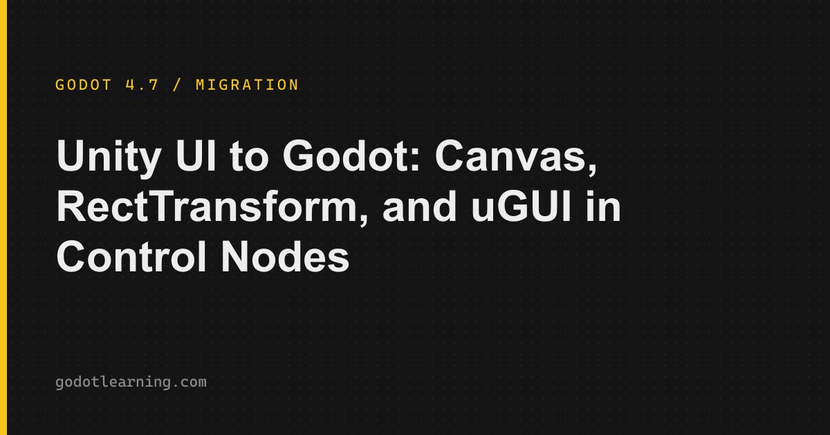 A Unity uGUI hierarchy mapped onto a Godot Control node tree